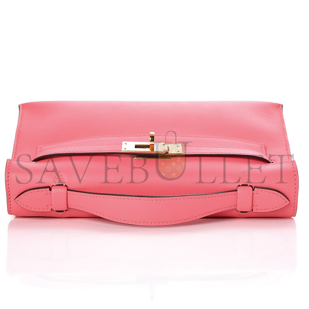 H**mes master swift kelly pochette clutch rose azalee (22*14*7cm)